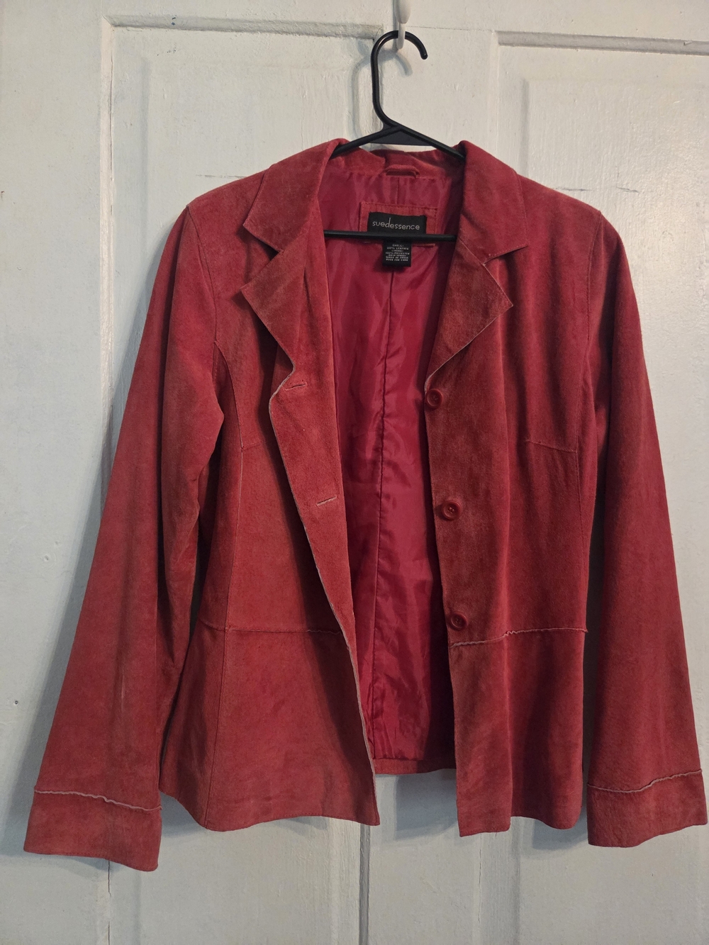 VTG Suede Red Women's Blazer Jacket -